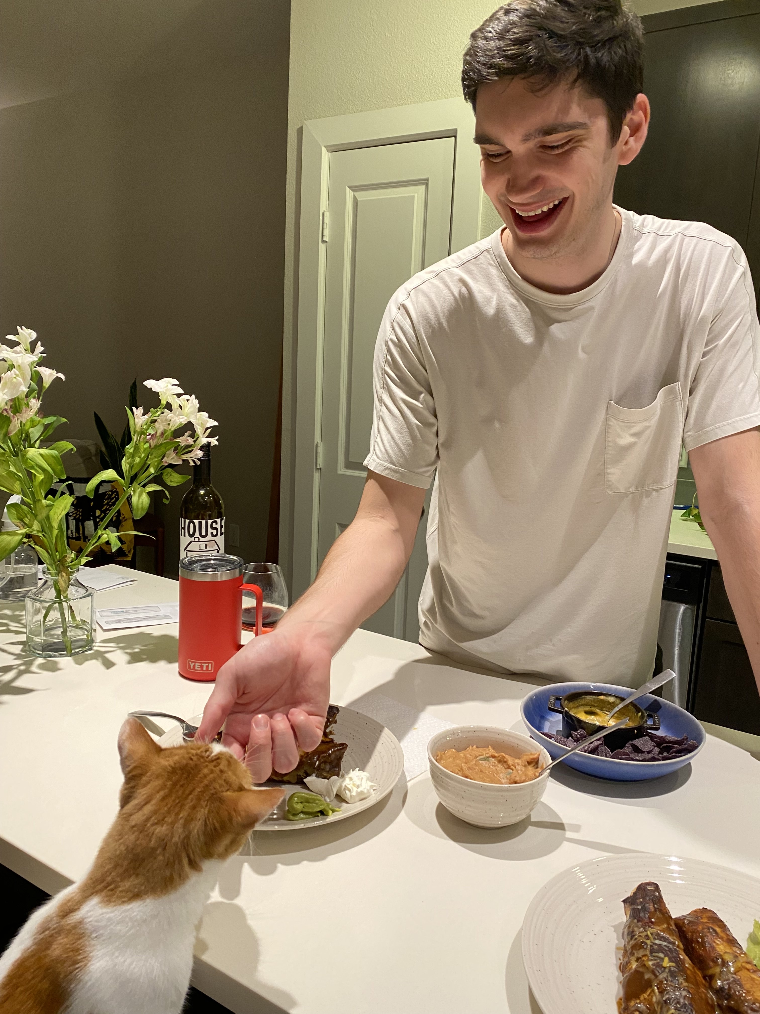 Feeding Junebug a nice meal Feeding Junebug a nice meal